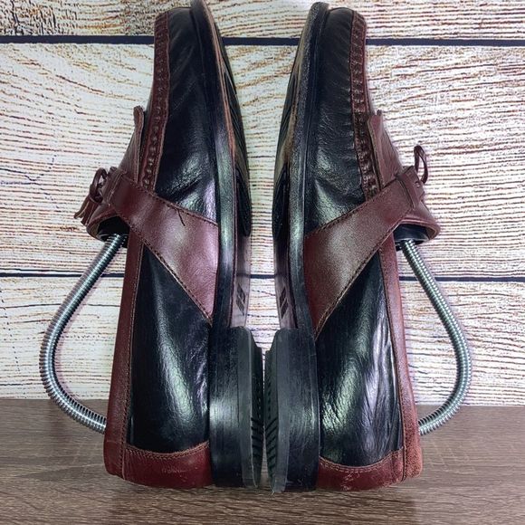 Mens Johnston & Murphy Aragon II Kiltie Tassel Black Smooth/Antique Mahogany 9.5 - Picture 9 of 11